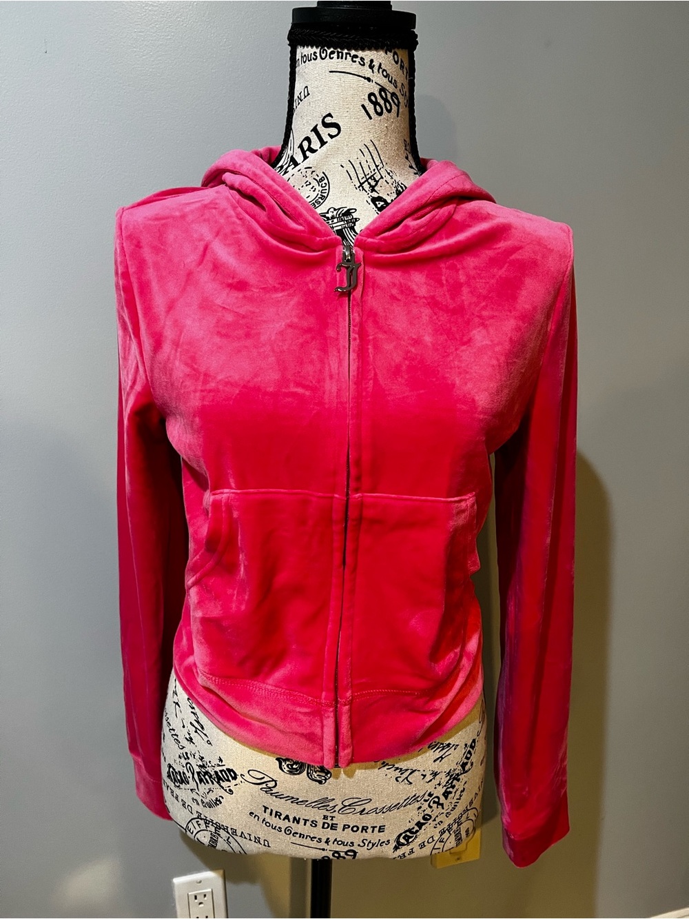Juicy Couture Hot Pink Velour Hooded Zip Jacket